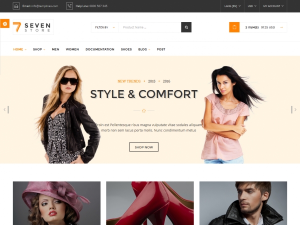 HTML шаблон сайта для современного интернет магазина одежды