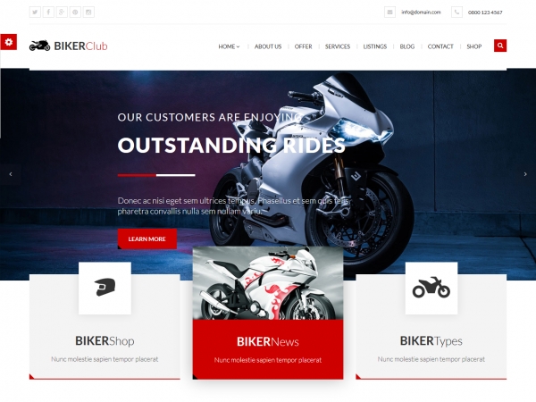 HTML шаблон сайта - продажа мотоциклов или велосипедов