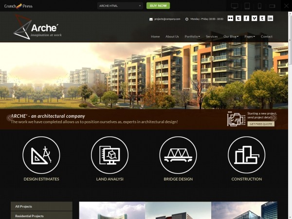 HTML шаблон сайта для строительной фирмы или жилищных комплексов
